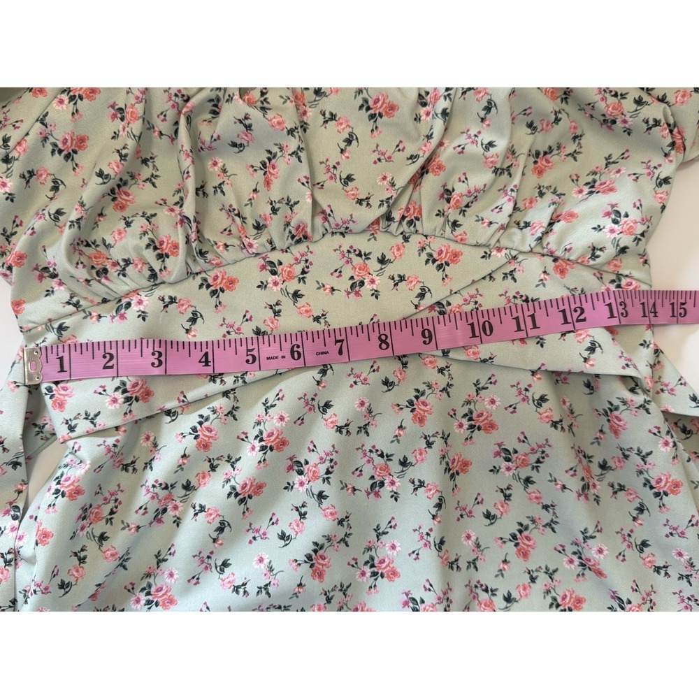 Altar'd‎ State Floral Dress Puff Sleeve Cottage Western Ruffled Cuff Short Large - Picture 13 of 16